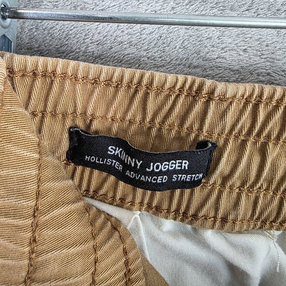 Mens Hollister Khaki Skinny Jogger Pants Advanced Stretch Cotton Size L - Picture 3 of 12